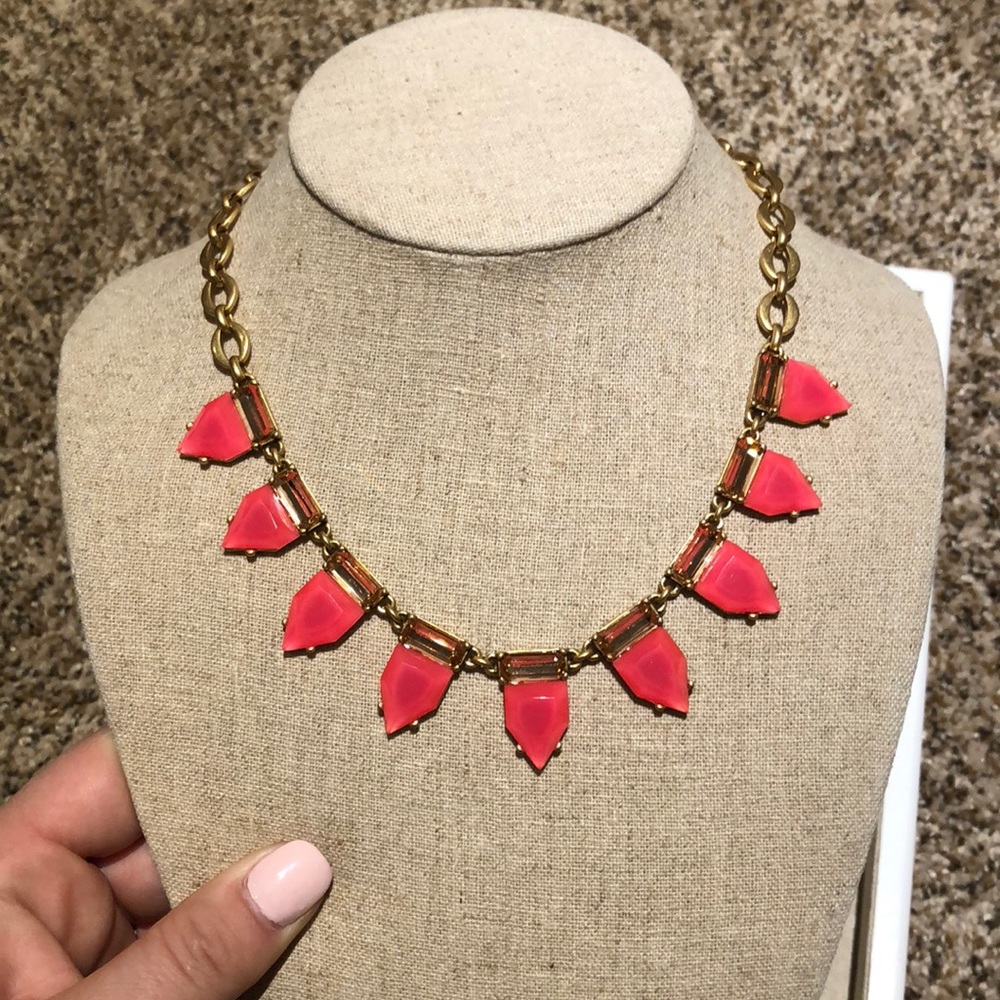 Stella & Dot Pink & Gold Statement Necklace